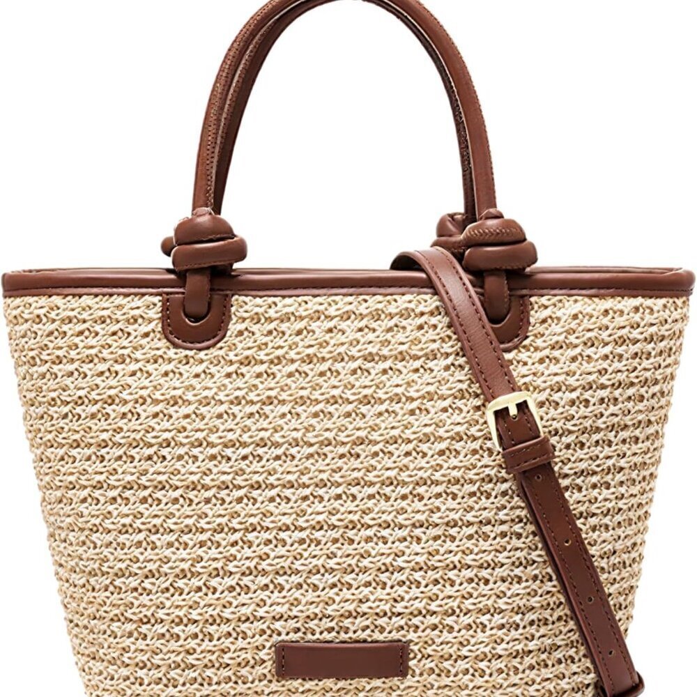 Straw Crossbody Bag Womens Small Woven Summer Purse Handheld Beach Accessory